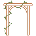 Garden arbor archway with a climbing vine