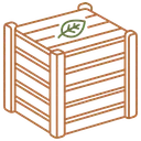 Slatted wooden compost bin box